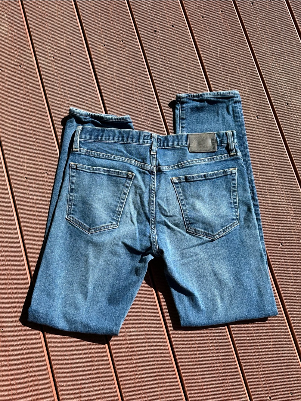 SMN USA Hunter Standard Slim Distressed Denim Jeans Men 32 Blue Cut 234